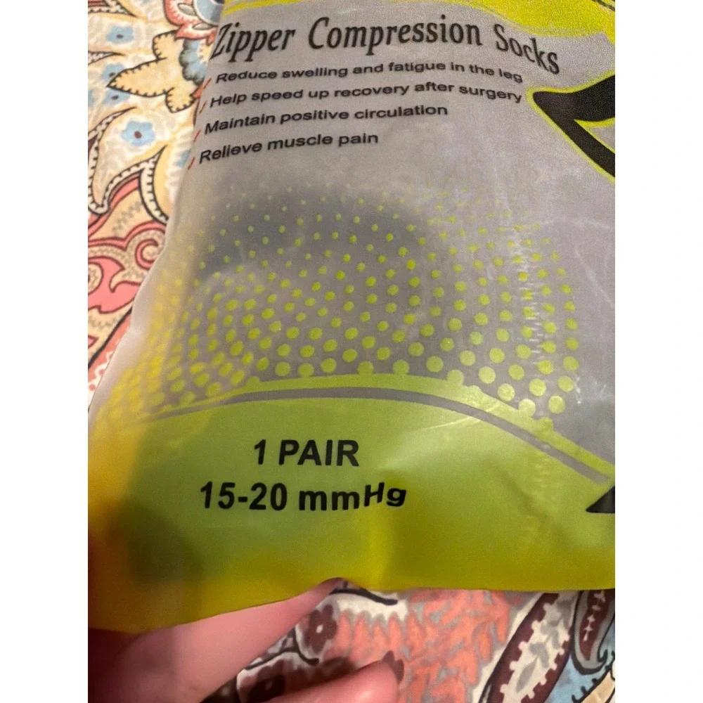Ailaka Zipper Compression Socks 15-20 mmHg Black 4XL Recovery Support 1 Pair